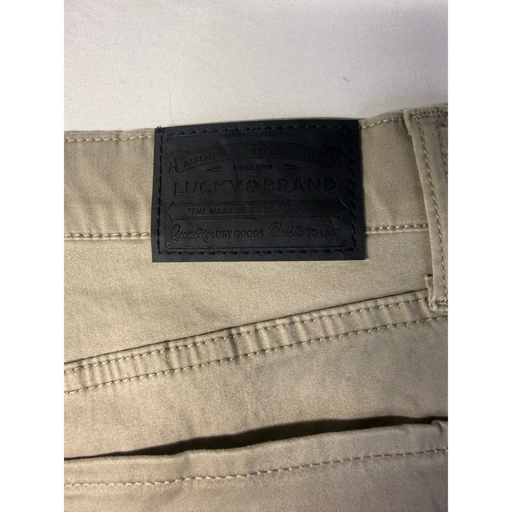 NWT Lucky Brand 121 Slim Straight Advanced Stretch Khaki Tan Pants Mens 36x32 - Picture 9 of 11